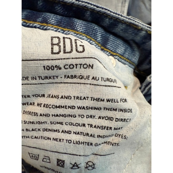 BDG Urban Outfitters Jessye Colorblock Jeans Womens W28 L32 Blue Denim Crop - Picture 5 of 10